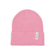 Pink recycled cotton rib knit hat
